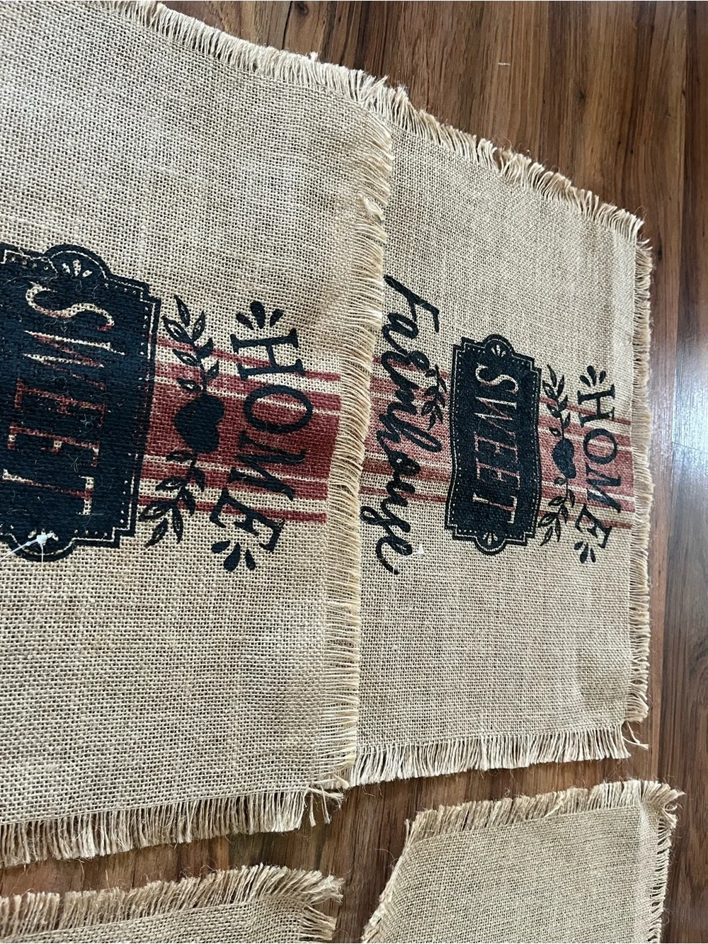 Farmhouse Burlap Placemats - Set of 4